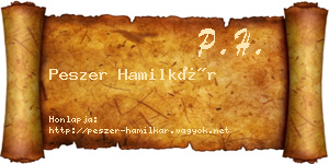 Peszer Hamilkár névjegykártya